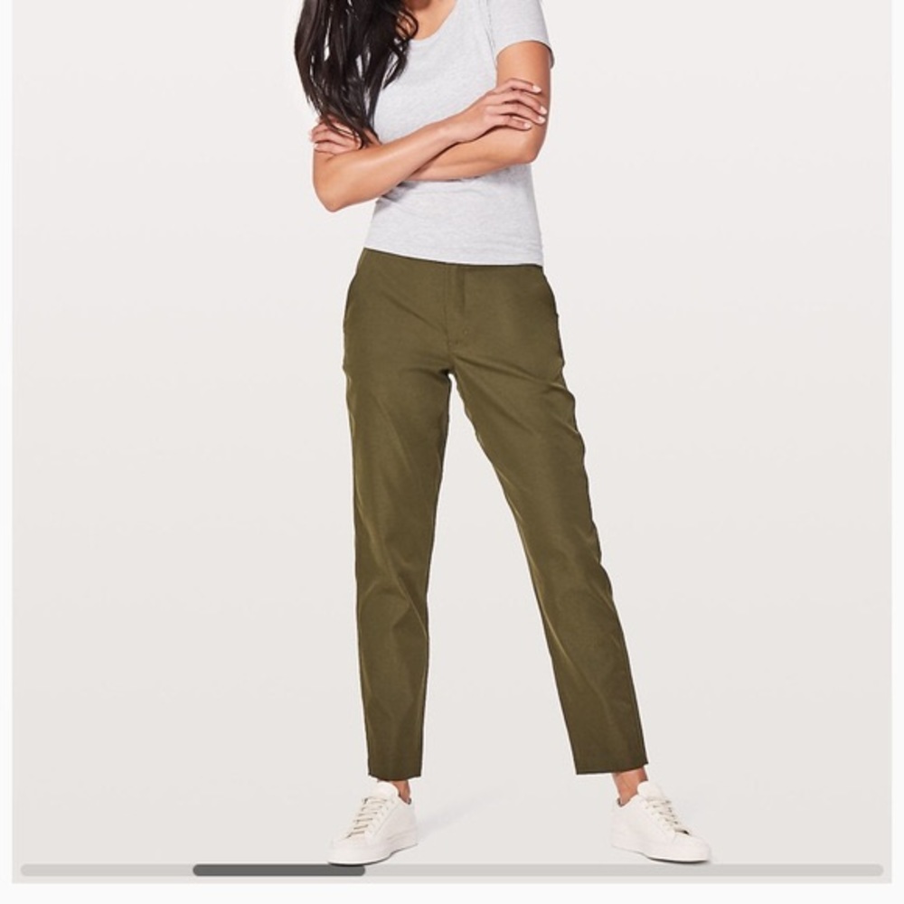 Lululemon City Trek Ponte Trouser Army Green Sz 6